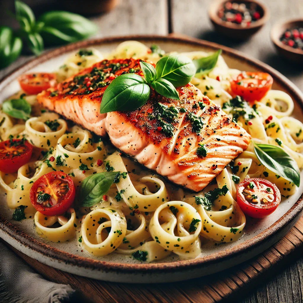Recipe Of The Week - Poppin Garlic Basil Salmon Pasta